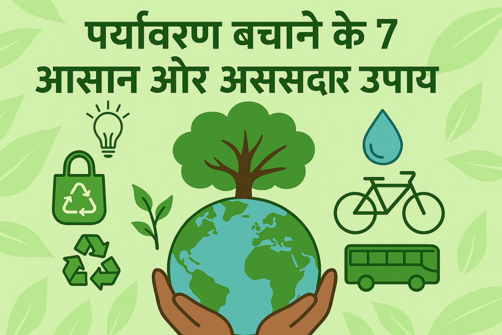 पर्यावरण दिवस 2025 पर पृथ्वी और पेड़ लगाते लोग